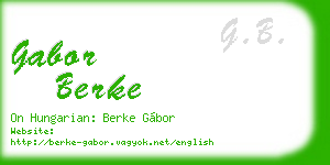gabor berke business card