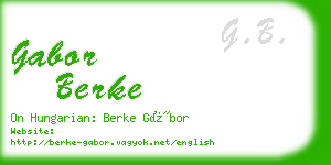 gabor berke business card